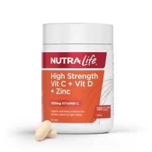 (PRE ORDER) Nutra-Life High Strength Vitamin C 1200mg + Vitamin D + Zinc 120 Tablets life shelf 2yrs